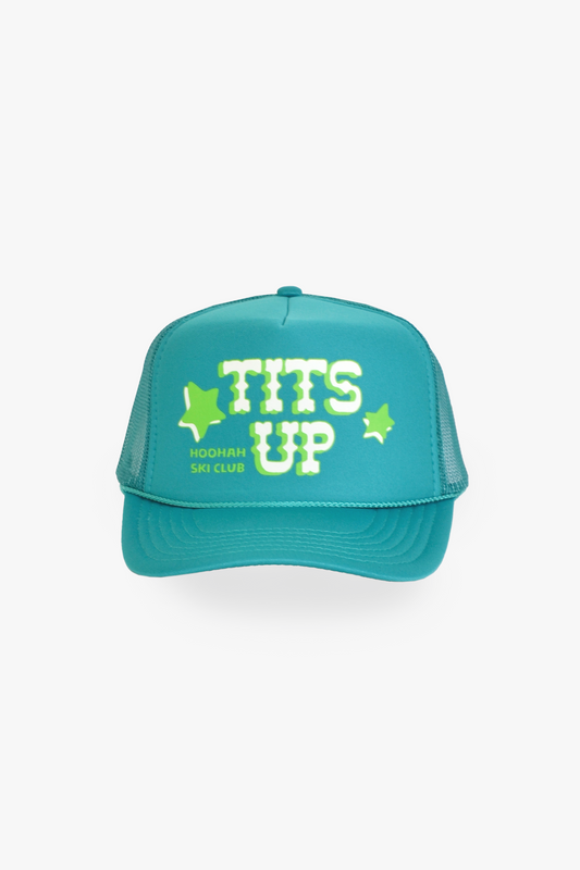 Tits Up Trucker Hat in Teal