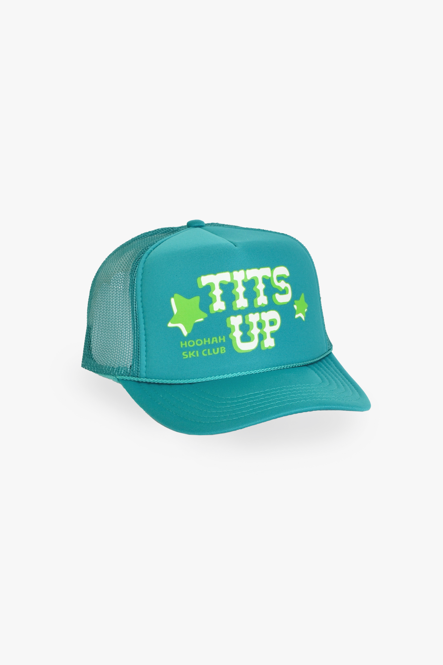 Tits Up Trucker Hat in Teal