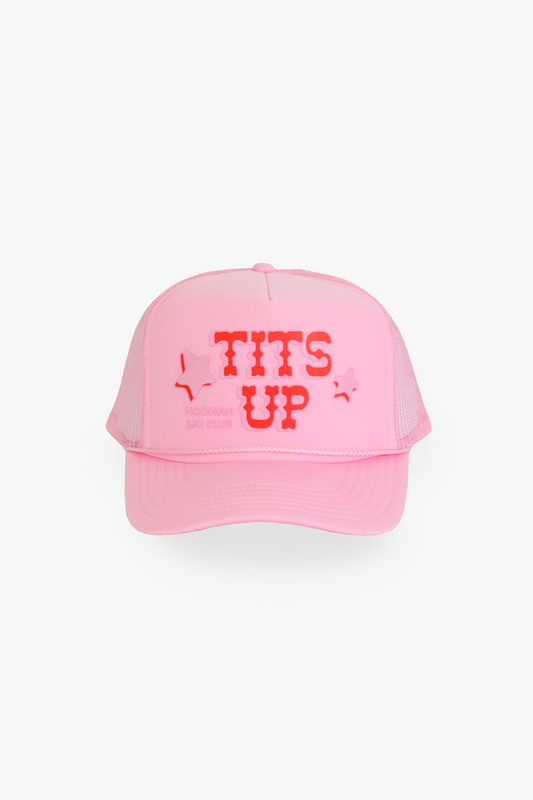 Tits Up Trucker Hat in Pink