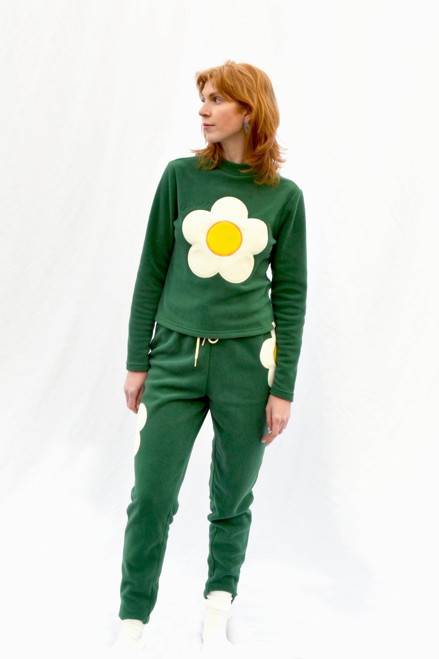 Fleece Sunny-Side Mock Neck in Pineneedle