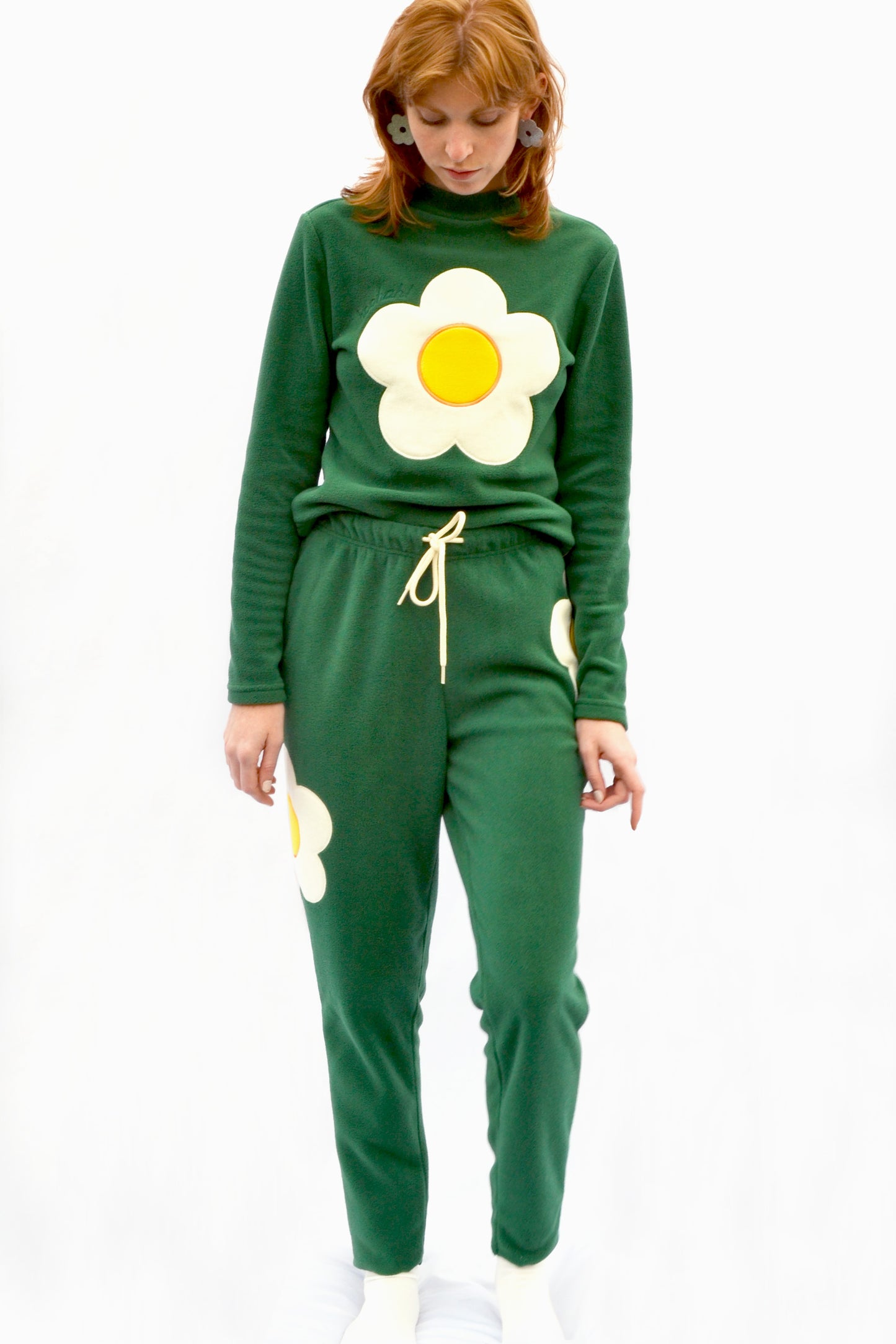 Fleece Sunny-side Joggers in Pineneedle