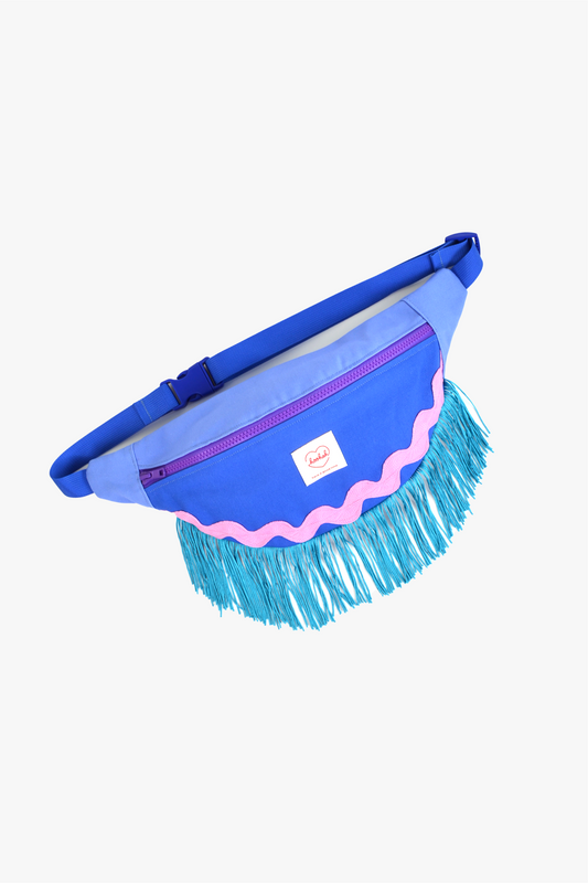 Fringe Fanny Pack in Blue