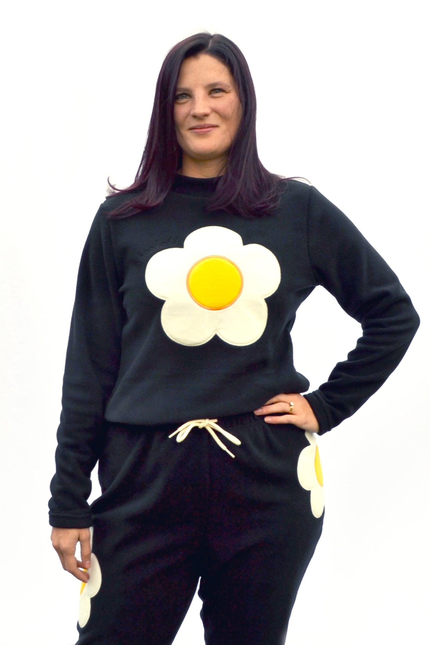 Fleece Sunny-Side Mock Neck in Black