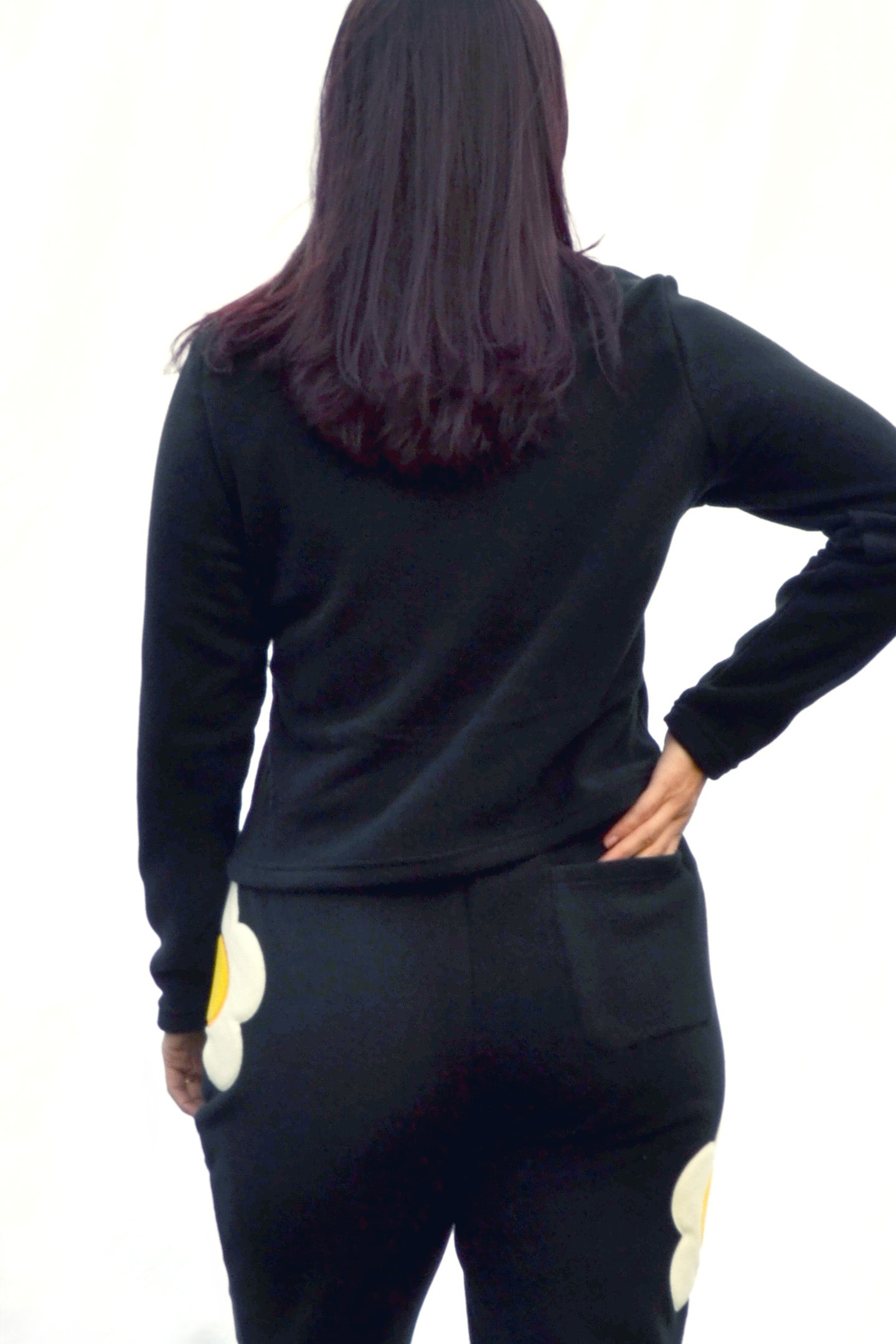 Fleece Sunny-Side Mock Neck in Black