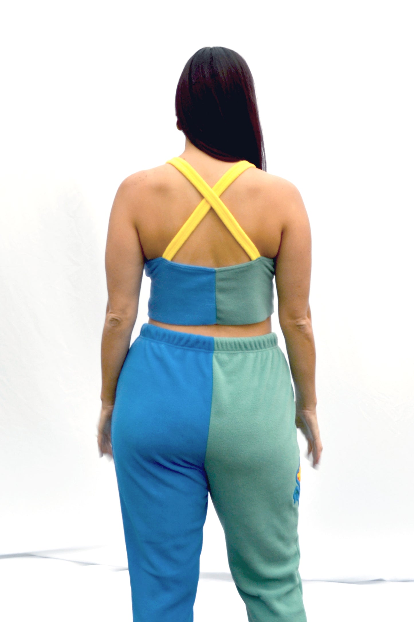 Fleece Bra Top in Beryl Blue
