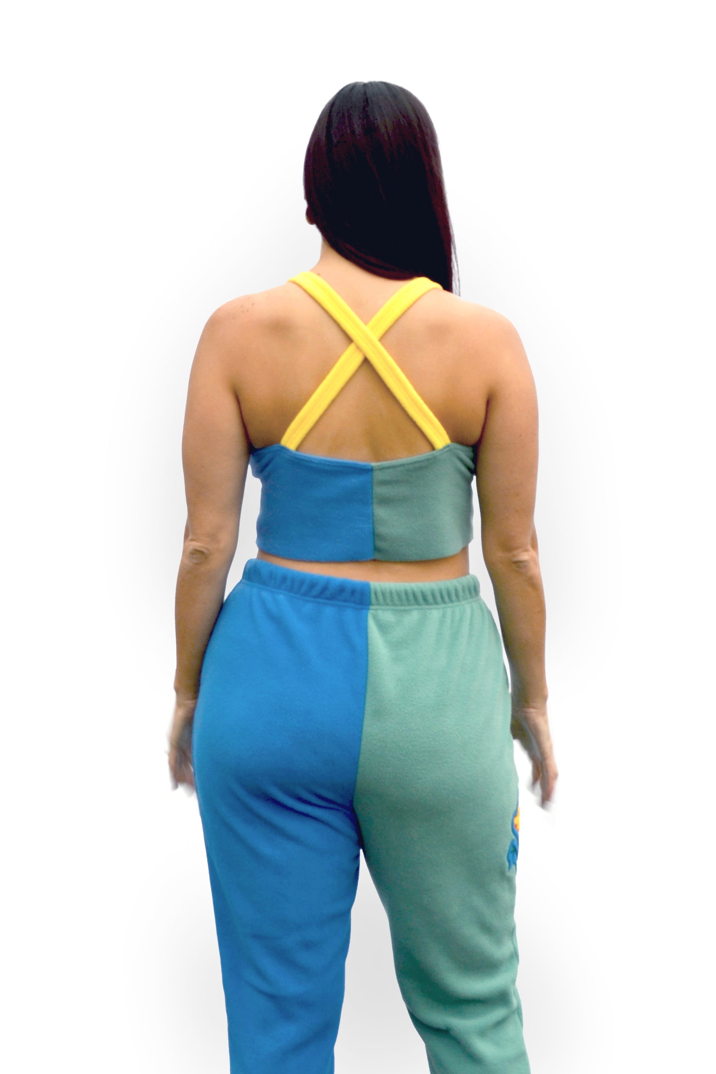 Fuzzy Crop Top in Beryl Blue