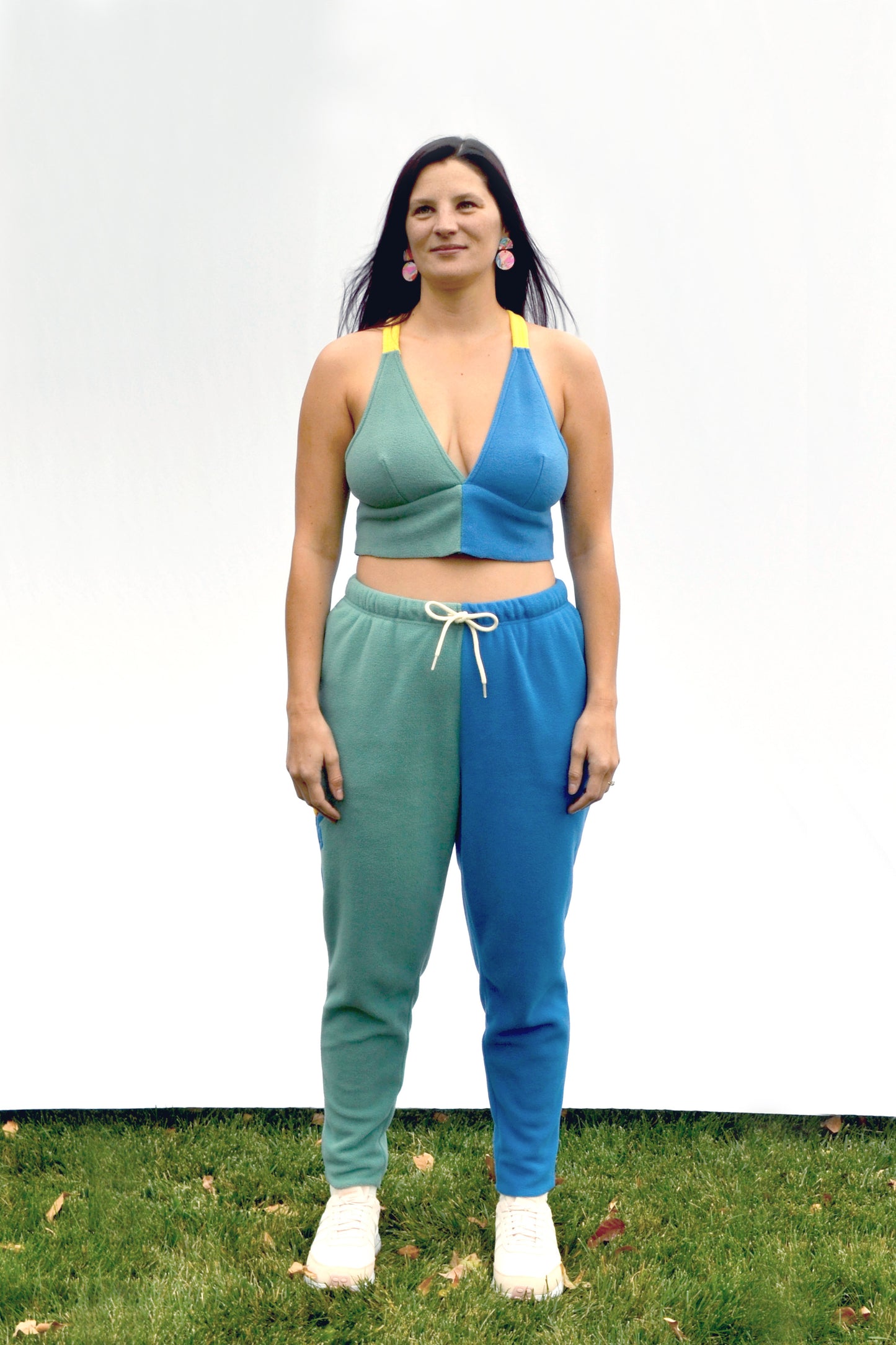 Fleece Bra Top in Beryl Blue