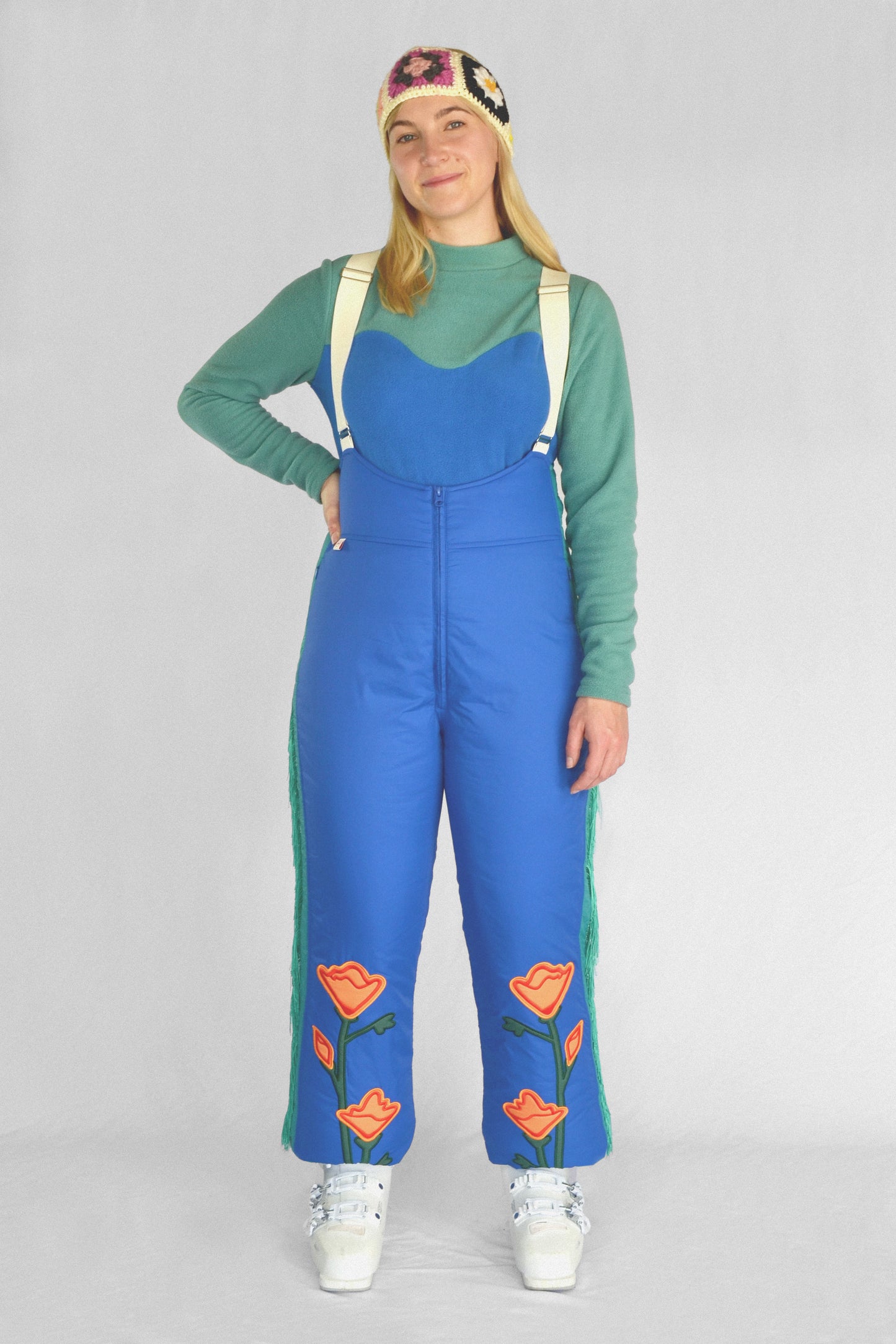 Western Bibs in Beryl Blue