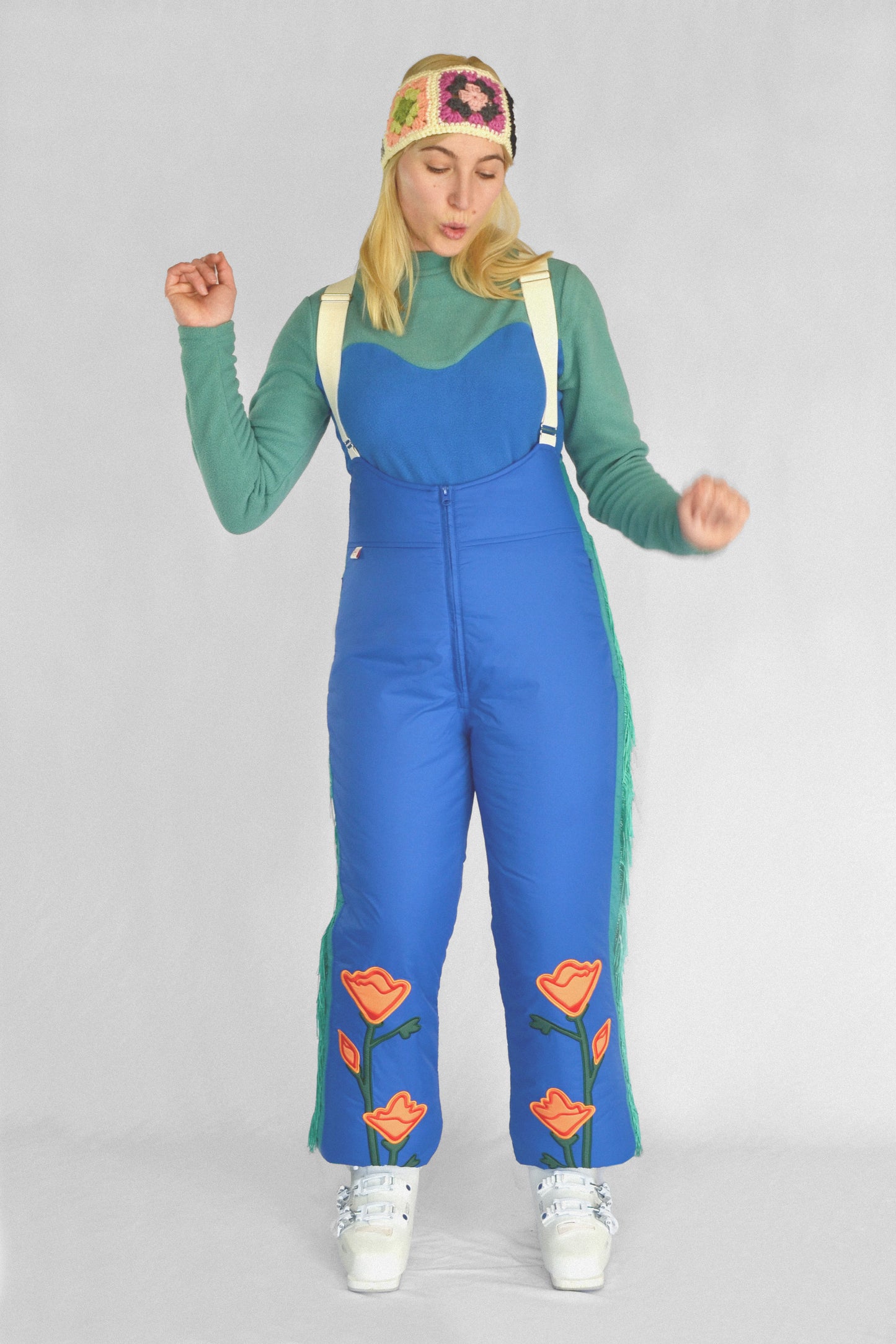 Western Bibs in Beryl Blue
