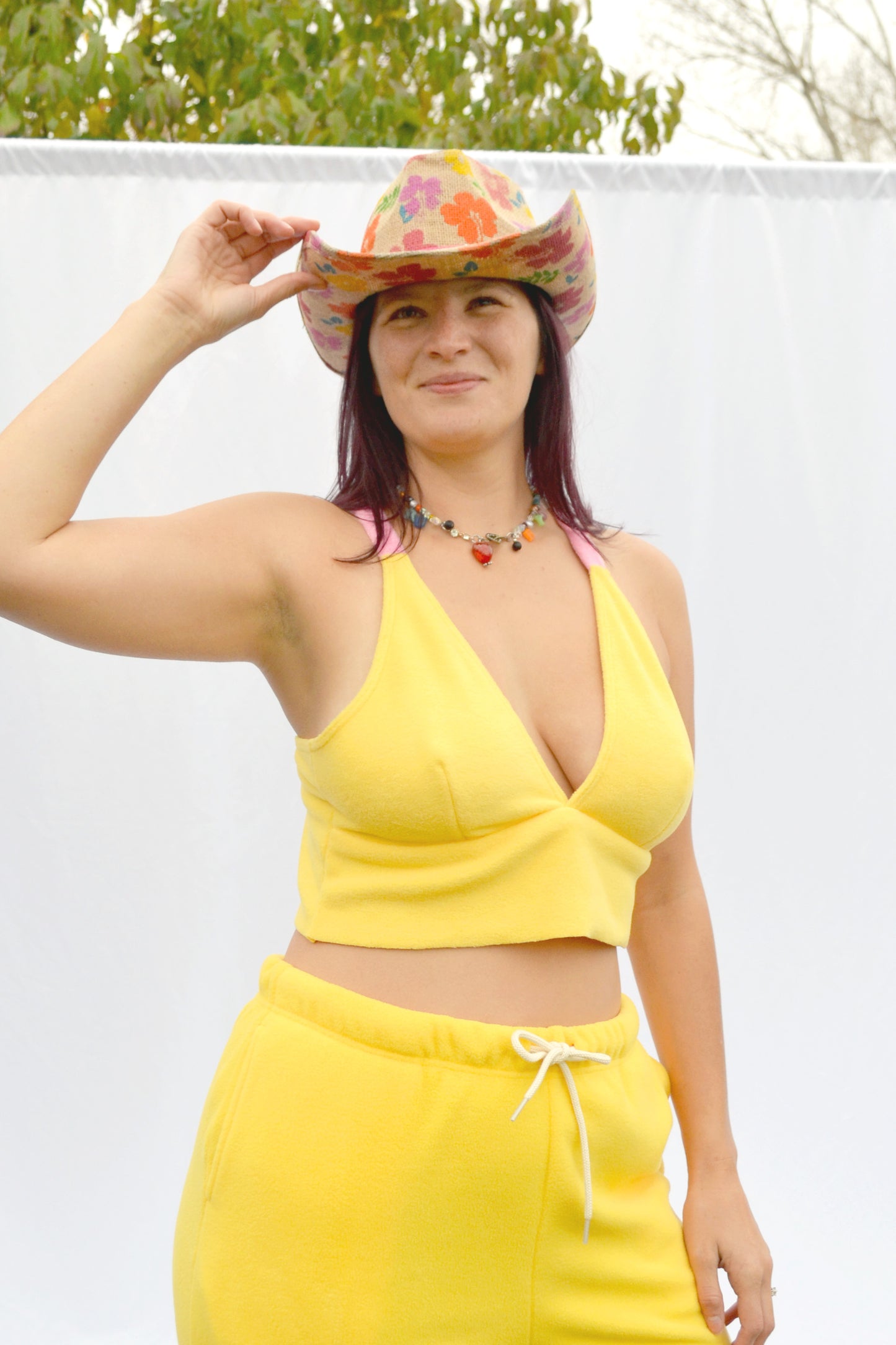 Fuzzy Crop Top in Daffodil