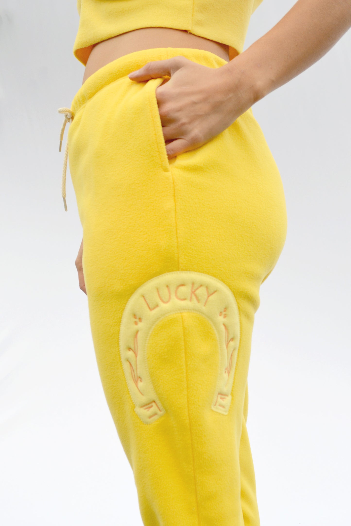 Fleece Lucky Joggers in Daffodil