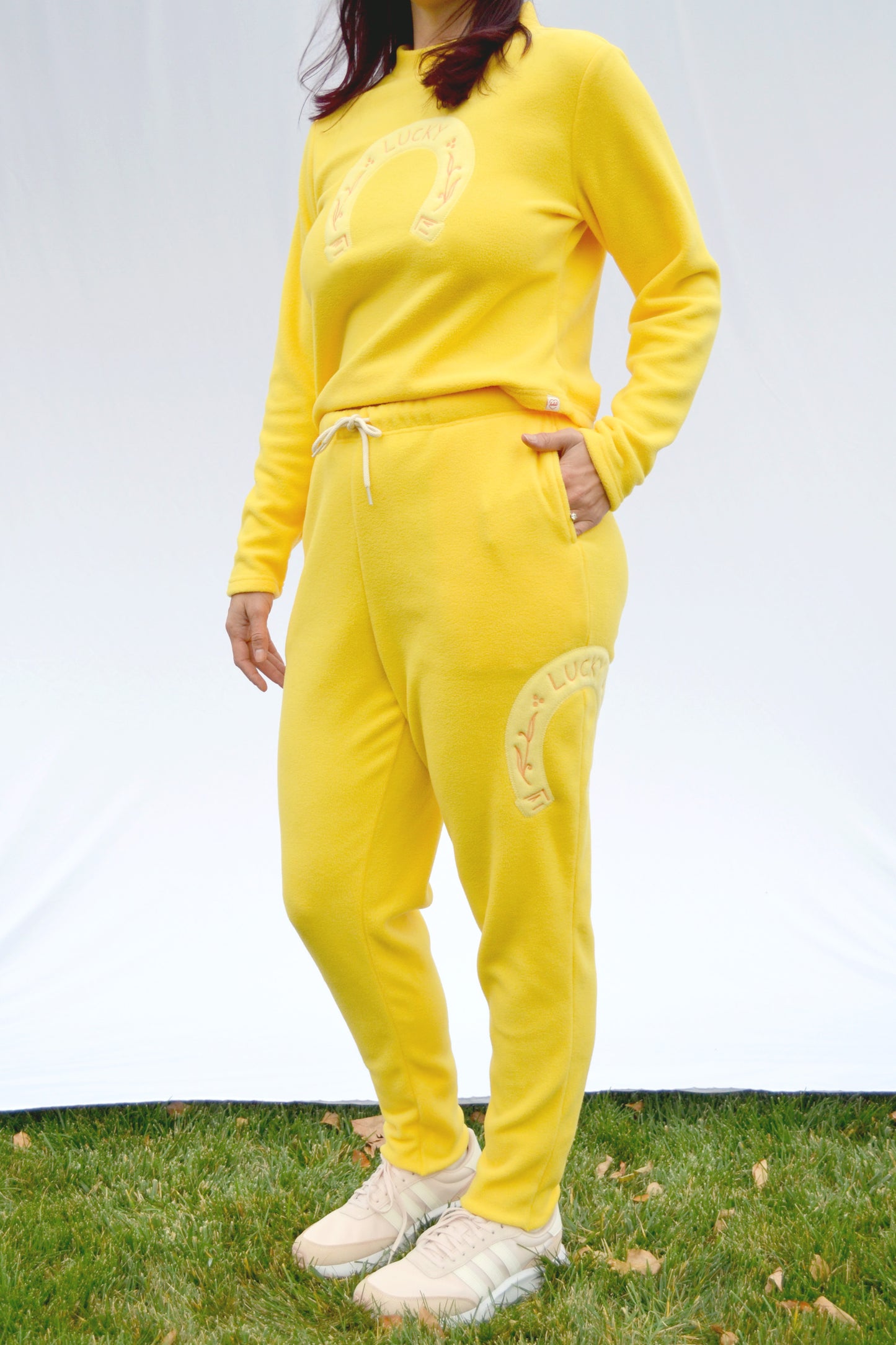 Fleece Lucky Joggers in Daffodil