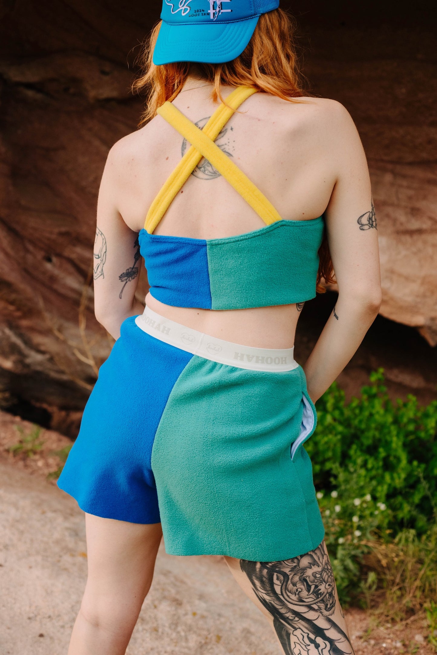 Fuzzy Short in Beryl Blue