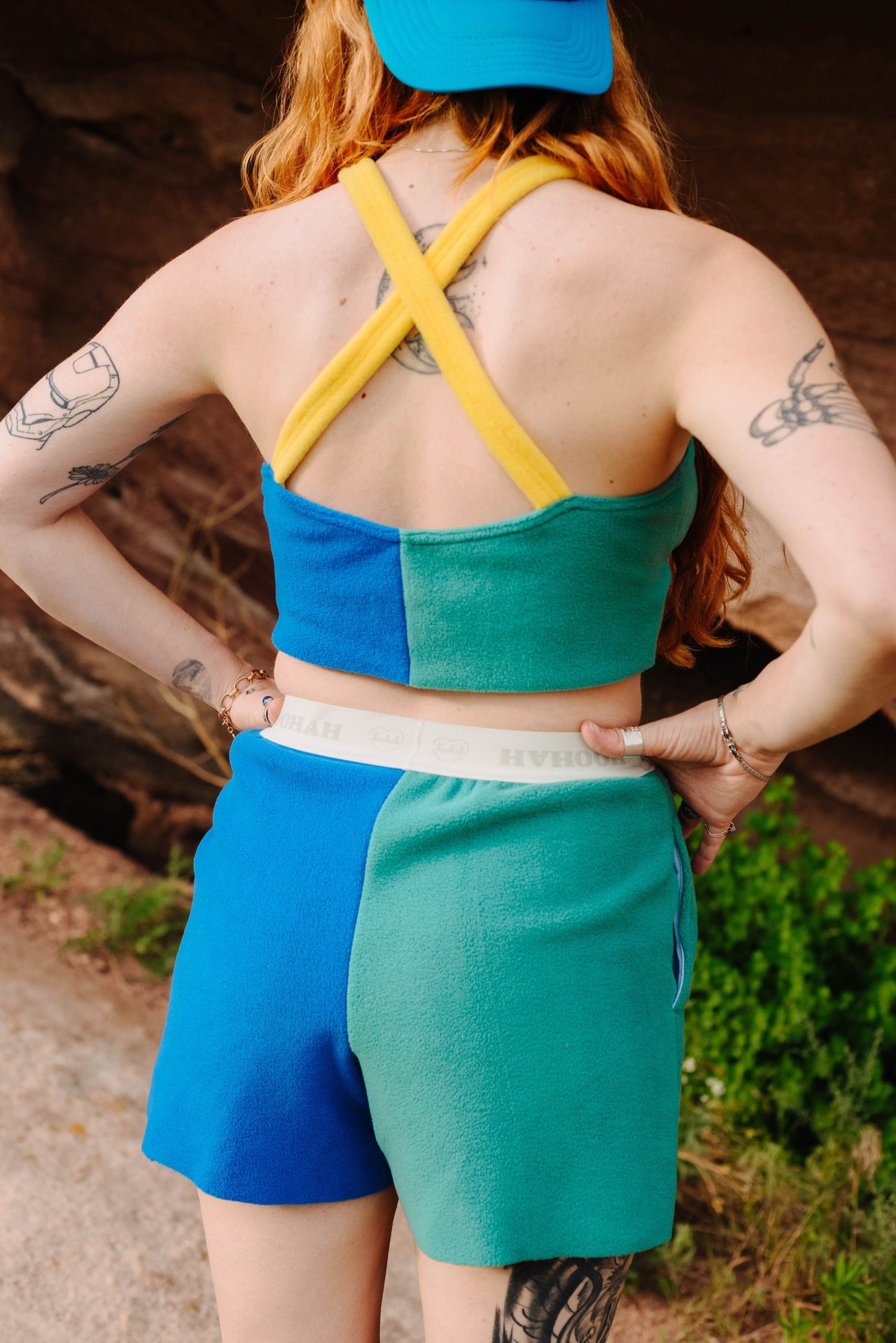 Fuzzy Crop Top in Beryl Blue
