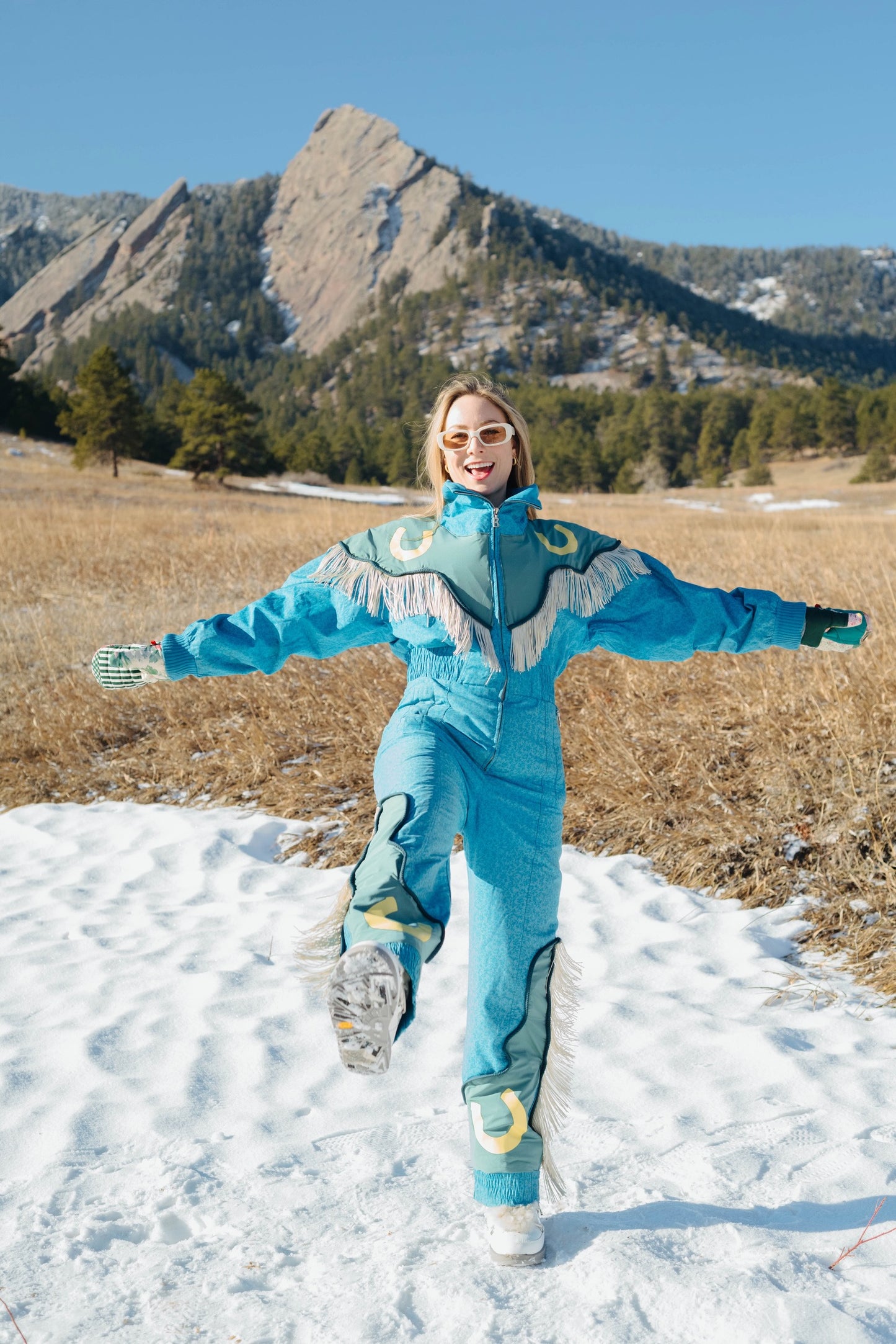 Horseshoe Onesie in Teal Area 51
