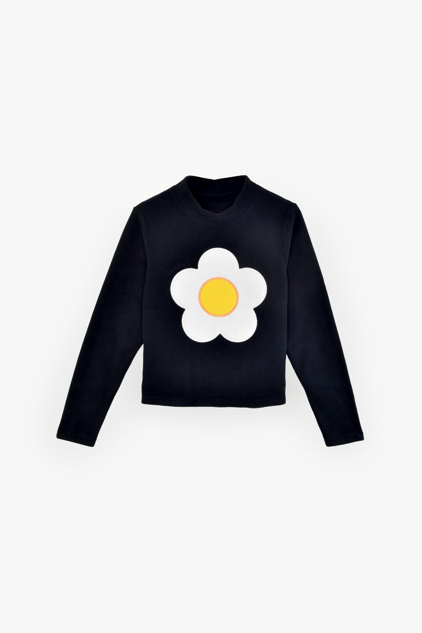 Fleece Sunny-Side Mock Neck in Black