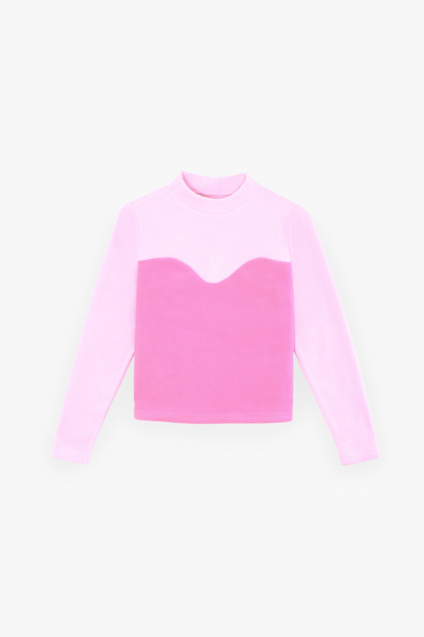 Fleece Western Mock Neck in Bubblegum