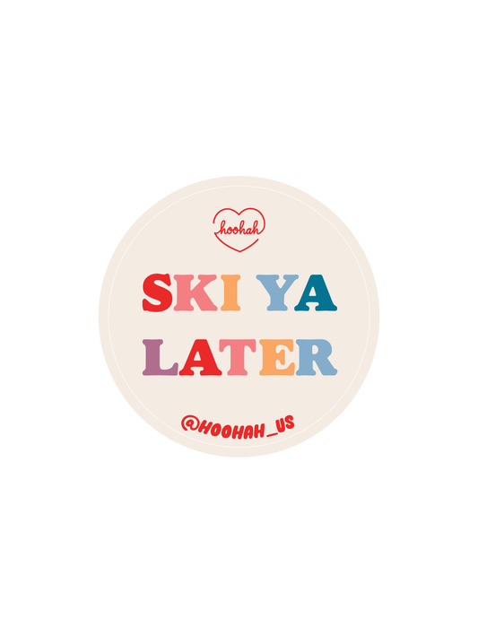 Ski Ya Later Sticker in Rainbow
