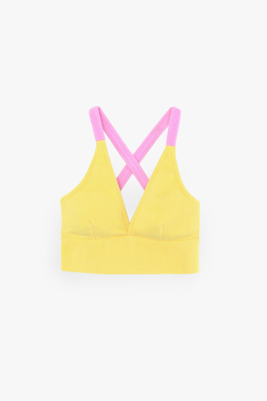 Fuzzy Crop Top in Daffodil