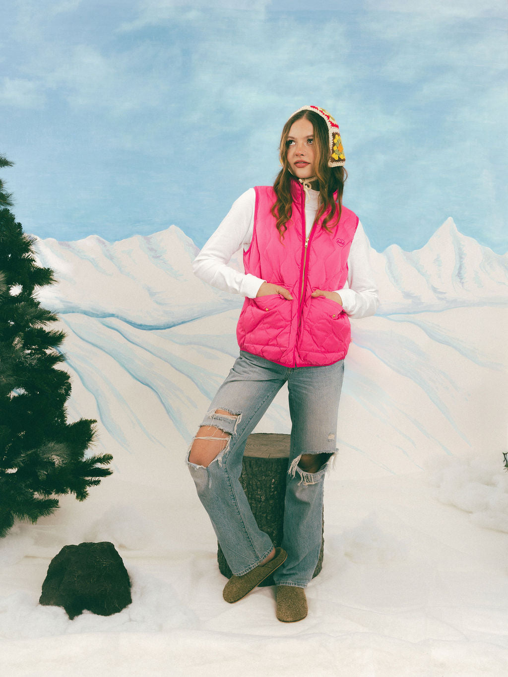 Daisy Vest in Raspberry