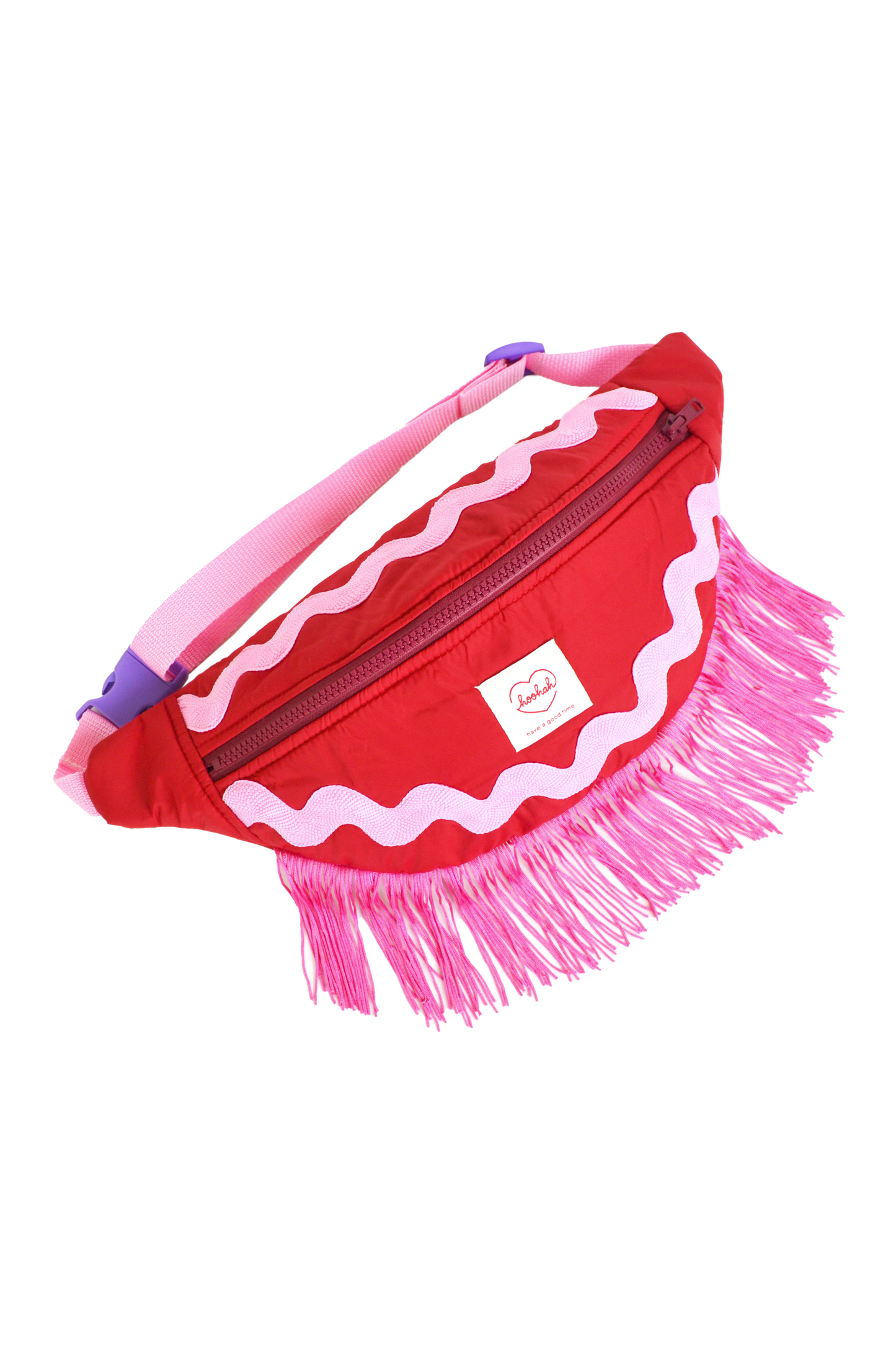 Fringe Fanny Pack in Red & Pink