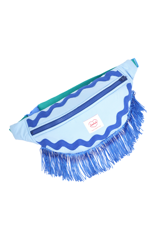 Fringe Fanny Pack in Baby Blue