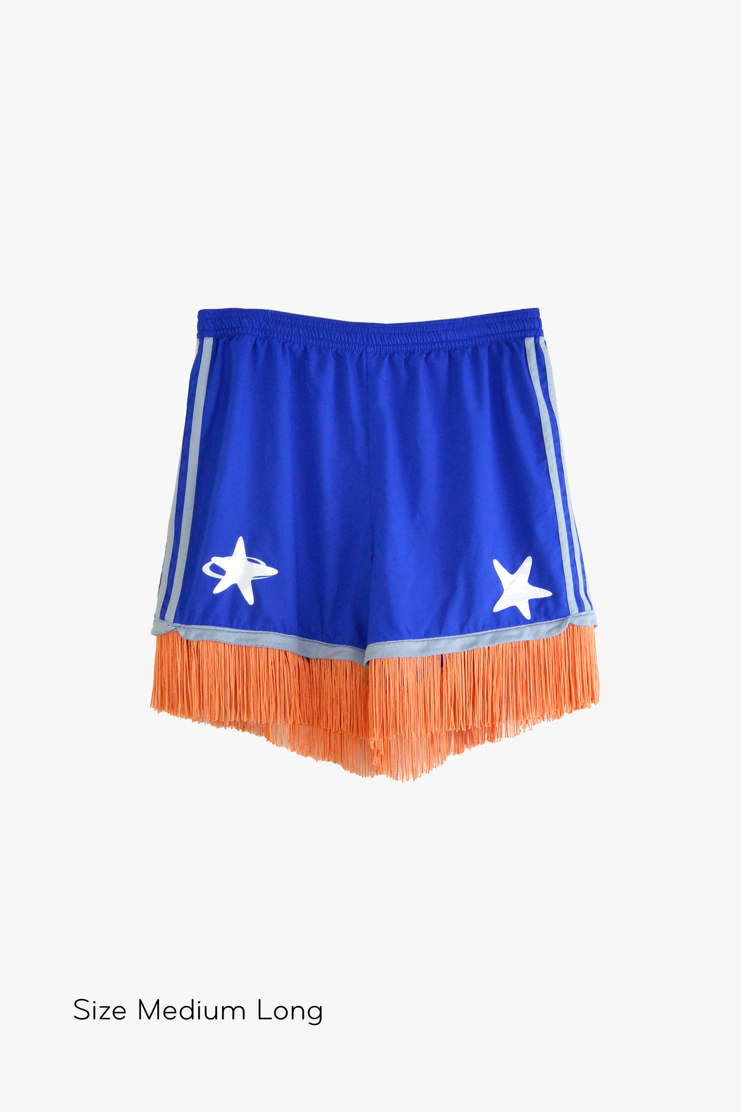 Star Studded Fringe Sport Short in Blue
