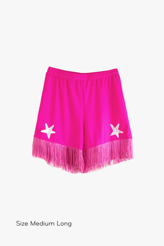 Star Studded Fringe Sport Short in Pink