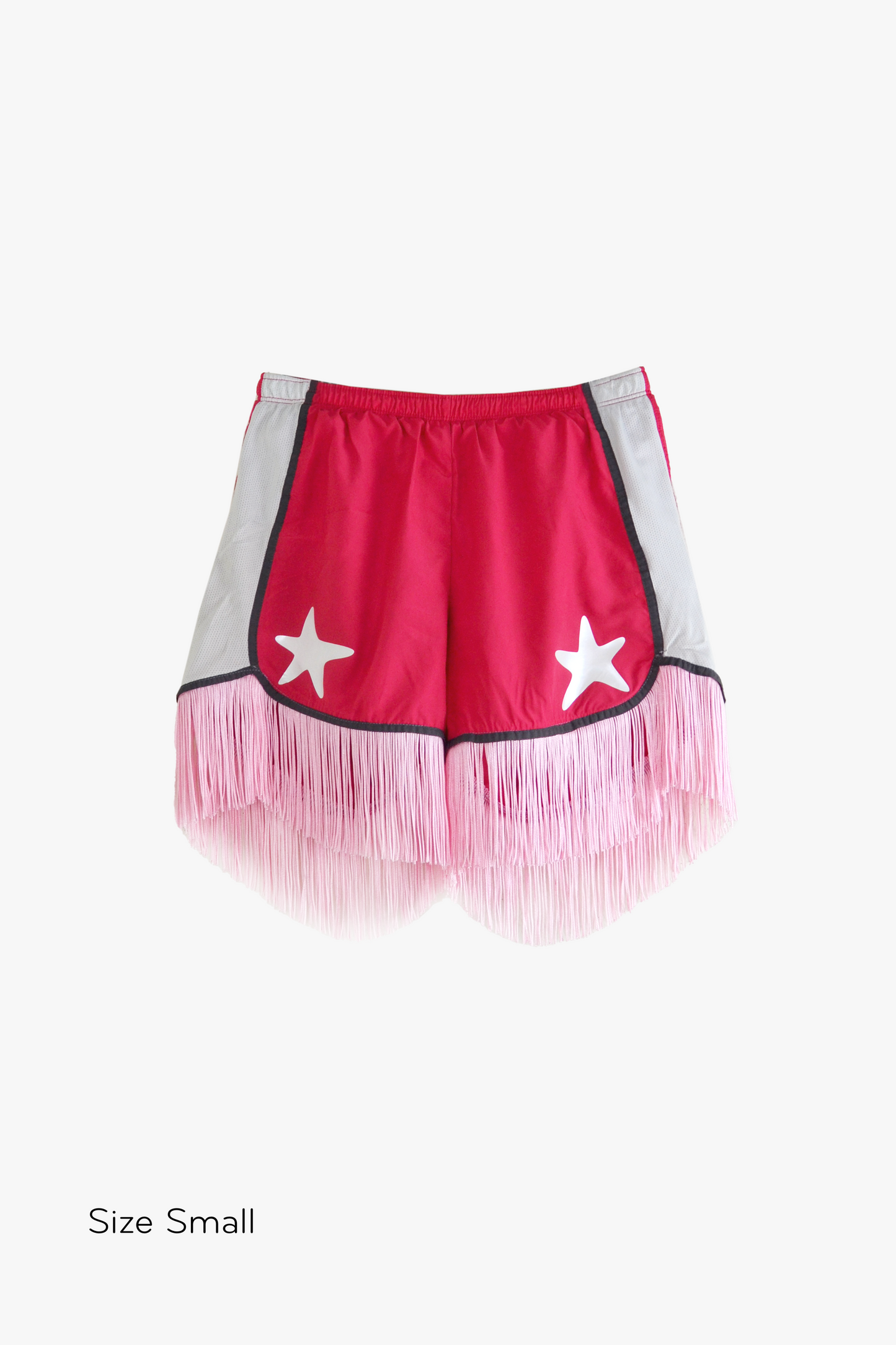 Star Studded Fringe Sport Short in Red