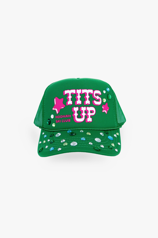 Stoned Tits Up Trucker Hat in Emerald (Limited Edition)