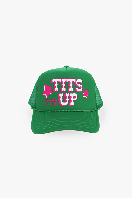 Tits Up Trucker Hat in Emerald