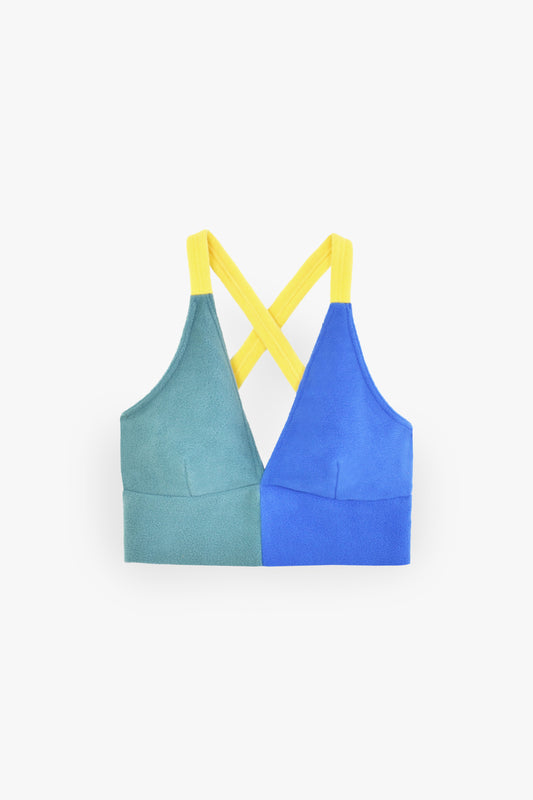 Fuzzy Crop Top in Beryl Blue